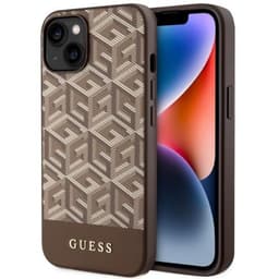 Guess Mobilskal till iPhone 14 Plus MagSafe GCube Stripes - Brun