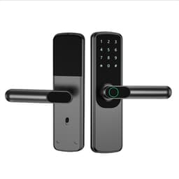 Grå Smart Dörrlås - APP, Lösenord, Kort och Nyckelåtkomst för Hem och