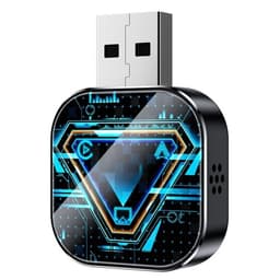 Langaton CarPlay/Android Auto/Mirror Link -sovitin Q1AS – Musta Tech Blue Metal & Glass 3-in-1