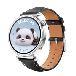 Klokkerem i ekte skinn til Huawei Watch GT5 - 18MM Svart + Sølv