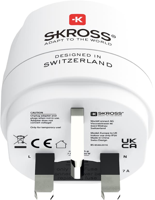 SKROSS Europa til UK rejseadapter 2012207