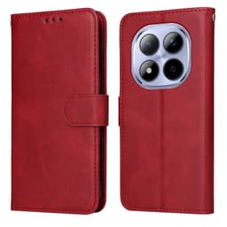 SKALO PU-läder Plånboksfodral för Xiaomi Redmi Note 15 Pro 5G - Röd