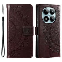 SKALO Mandala Plånboksfodral för Xiaomi Redmi Note 15 Pro 5G - Brun