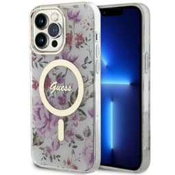 Guess Mobilskal till iPhone 14 Pro Max MagSafe Flower - Transparent