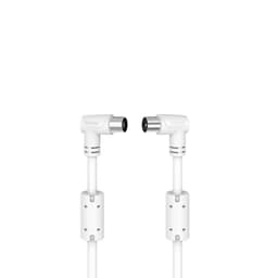 Hama koaxialkabel för antenn 90°, 90 dB (3 m/vit)