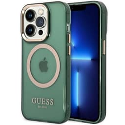 Guess Mobilskal till iPhone 14 Pro Max Magsafe Guld Outline - Khaki