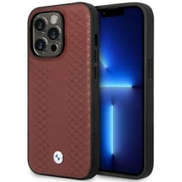 BMW Mobilskal till iPhone 14 Pro Max Magsafe Diamond Pattern - Burgundy