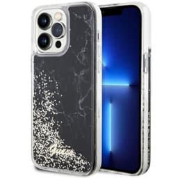 Guess Mobilskal till iPhone 14 Pro Max Liquid Glitter Marble - Svart