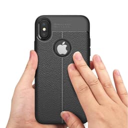 Litchi Skin TPU Mobilskal till iPhone XS / X - Blå