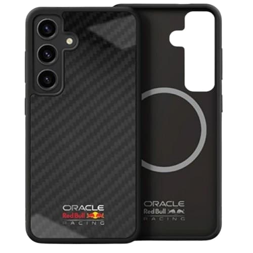 Red Bull Telefontaske til Galaxy S25 MagSafe Kulfiber Skinnende Logo - Sort