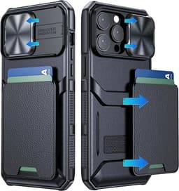 Mobilskal till iPhone 14 Plus Korthållare Kamera Slider - Svart