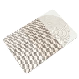 Kiselgur baderomsmatte 40cm x 60cm — hurtigtørkende, superabsorberende, sklisikker teknisk stoff, minimalistisk stripet