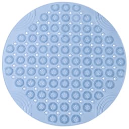 Sklisikker badematte, TPE dusjmatte med dreneringshull, 30 cm rund Blå