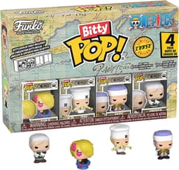 Funko Bitty POP! Sanji, Zeee, Krieg, Smoker actionfigurer