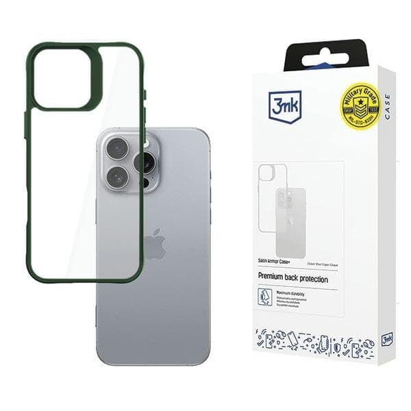 3MK iPhone 16 Pro Max Mobilskal Satin Armor Plus