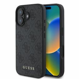 Guess Mobilskal till iPhone 16 4G Metal Gold Logo - Svart