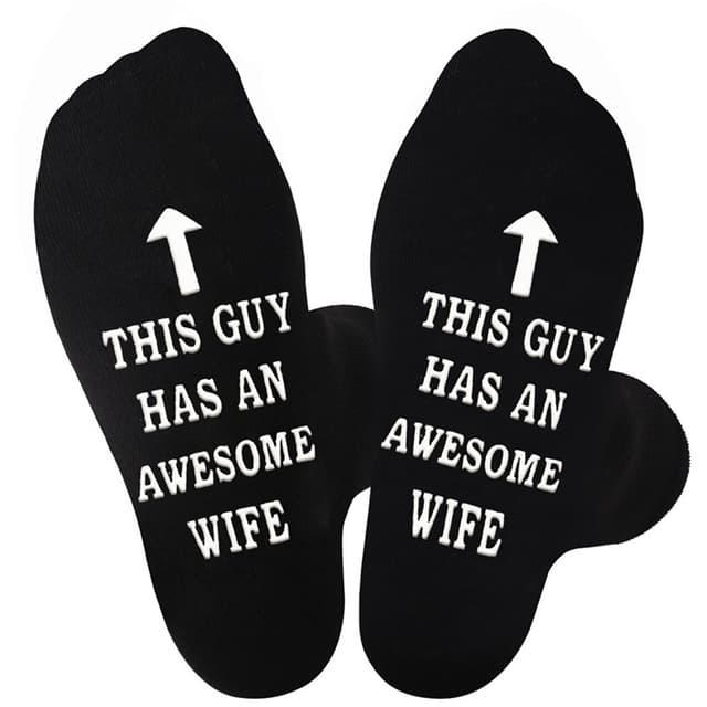 Roliga Strumpor Herr andningsbara bomull halkfria ""This Guy Has An Awesome Wife""