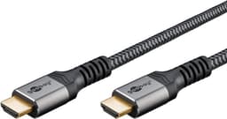 Goobay HDMI-kabel med ultrahög hastighet, 1 m, Sharkskin Grey HDMI-kontakt (typ A) > HDMI-kontakt (typ A)