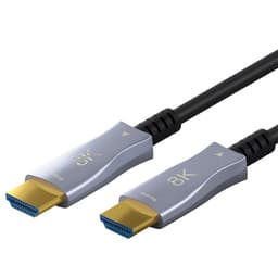Goobay Optisk hybrid HDMI™-kabel med ultrahög hastighet och Ethernet (AOC) höghastighetskabel, 8K @ 60 Hz/ 4K @ 120 Hz, för långa överföringsavstånd, 100 m
