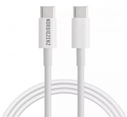 NORDIQZENZ 60W USB-kabel typ C till USB-C, 1,8 m, Vit