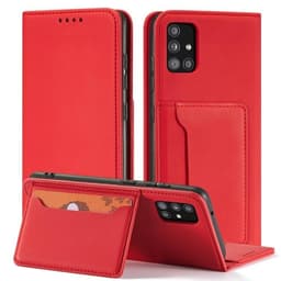 Galaxy A13 5G Plånboksfodral Magnet Stand - Röd