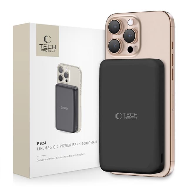 Tech-Protect PB24 LifeMag Qi2 MagSafe powerbank 10000mAh 15W - Svart
