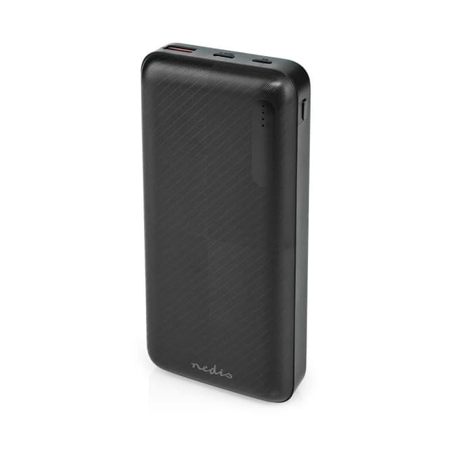 Nedis Powerbank | 20000 mAh | 18 W | 1.5 / 2.0 / 3.0 A | Enhedens strømudgangsforbindelse: 1x USB-A / 1x USB-C™ | Enhedens strømindgangsforbindelse: Micro USB / 1x USB-C™ | Lithium-Polymer