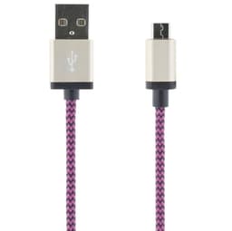 STREETZ USB-kaapeli, kangasp., Type A ur - Type Micro B, 1m, violetti