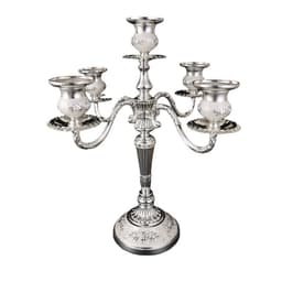 Elegant Europeisk Stil 5-Arms Lysestake - Vintage Sink Legering Lysholder for Romantisk Dekor Sølv+hvit