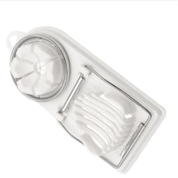 Eggkutter i rustfritt stål - 2-i-1 eggdeler for skiver og båter Hvit