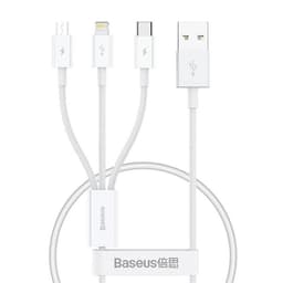 Baseus 3in1 USB-A till USB-C Lightning microUSB kabel 0.5m