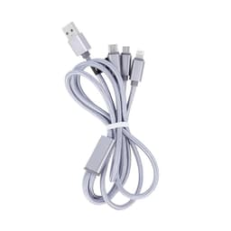 Maxlife 3in1 USB-A till USB-C Lightning microUSB kabel 2.1A 1m