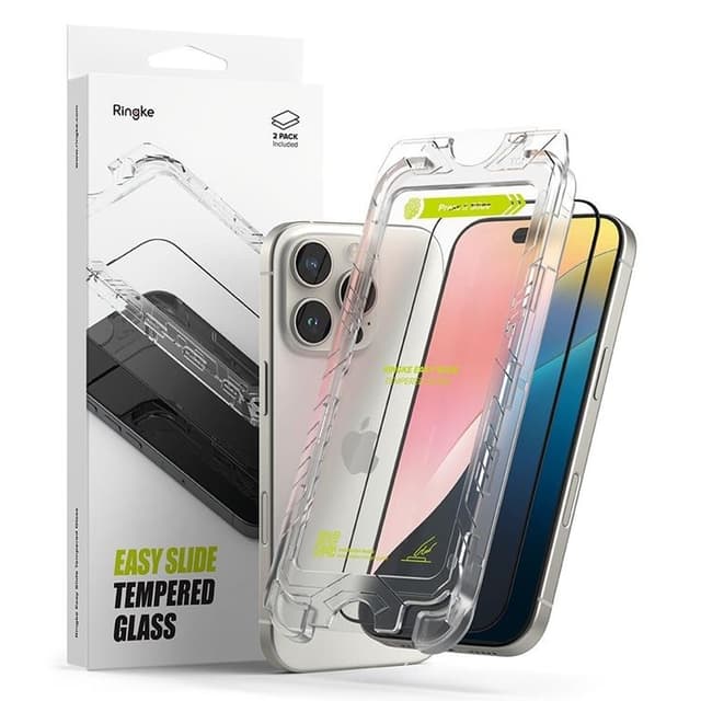 [2-Pack] Ringke iPhone 16 Pro Max Härdat glas Skärmskydd Easy Slide