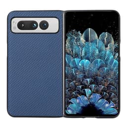 Mobilskal till Google Pixel Fold Carbon Fiber PU-Läder - Blå
