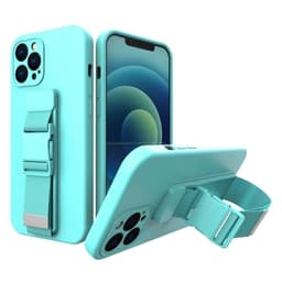 Rope Gel Airbag Skal Med Lanyard iPhone 13 Pro Max - Ljus Blå