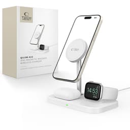 Tech-Protect A22 3-i-1 MagSafe trådløs oplader 15W - Hvid