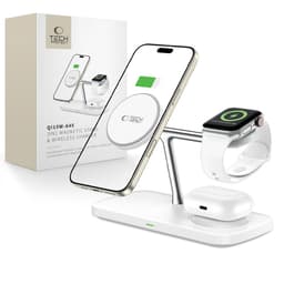 Tech-Protect QI15W-A45 3-i-1 MagSafe trådlös laddare 15W - Vit
