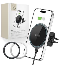 Tech-Protect A2 MagSafe bilholder til ventilgitter med trådløs opladning 15W - Sort