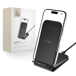 Tech-Protect QI15W-S2 trådlös laddare Qi 15W stativ USB-C - Svart