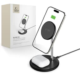 Tech-Protect QI15W-A39 2-i-1 MagSafe trådløs oplader 15W - Sort