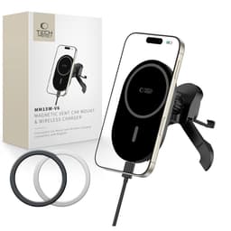 Tech-Protect MM15W-V6 MagSafe bilhållare för ventilgaller med trådlös laddning 15W - Svart