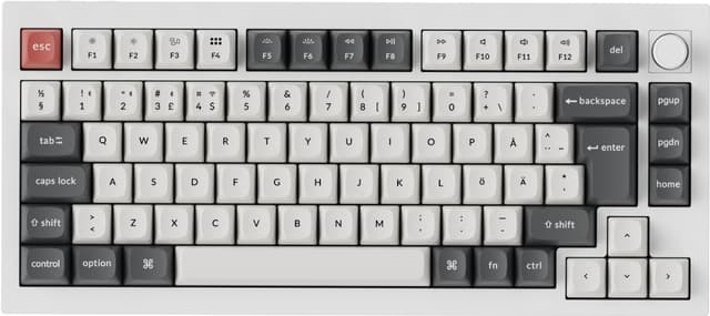 Keychron Q1 Ultra gaming tastatur (hvid, røde kontakter)