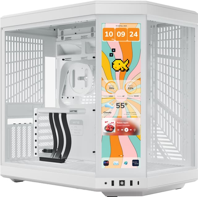 HYTE Y70 Touch oändlig 14,9" härdat glas PC-chassi (snövit)