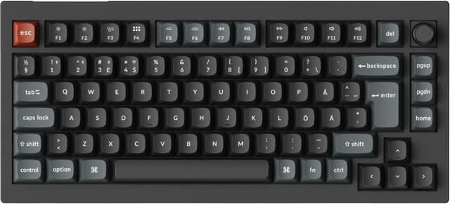 V1 Ultra 75% 8K Wireless Tri-Mode - POM Brown - Gamingtastatur - Uten numpad - Nordisk - Svart