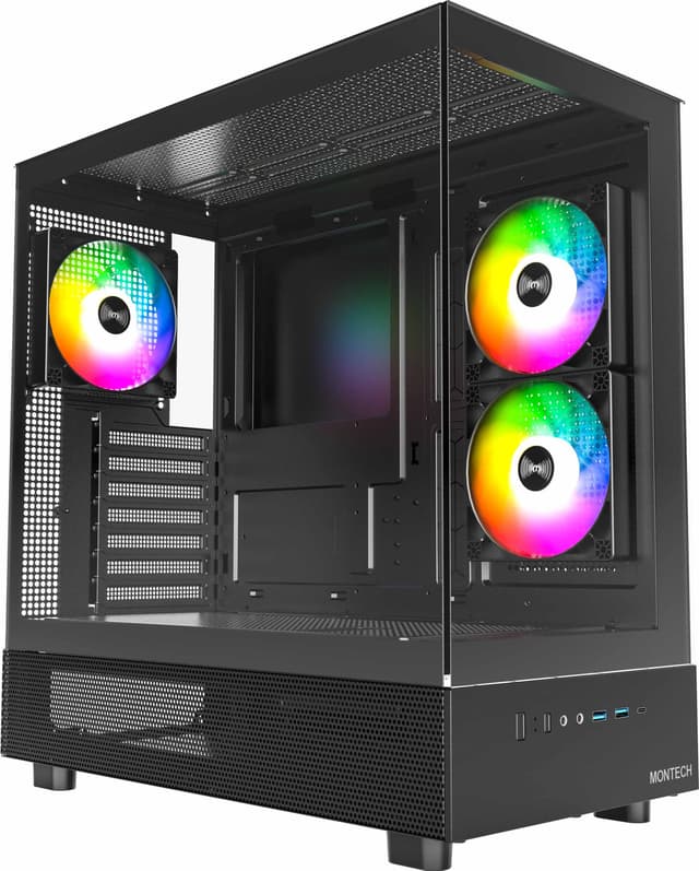 Montech XR Tempered Glass PC kabinet (sort)