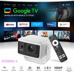 NÖRDIC Projector Google Certified 1080p 650ANSI 2.4/5G Wifi6 Android 11