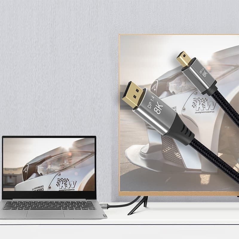 Stouchi DisplayPort 2.1 Kabel 3M | 80 Gbit/s [16K@60Hz | 8K@240Hz | 4K@540Hz] HDR, HDCP, DSC 1.2a, FreeSync, G-Sync | DP 2.1 Kabel voor Gaming Monitoren, RTX 5090, RX 9070
