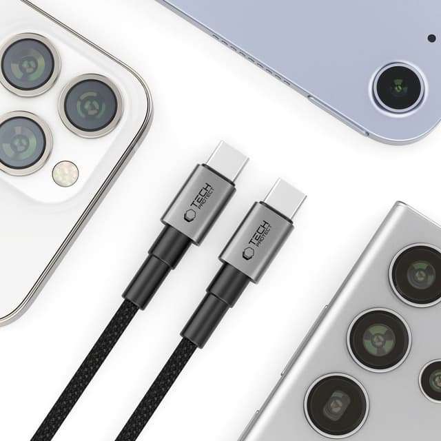 Tech-Protect Ultraboost DNA USB-C kabel 100W 1m - Iron Grey | Elgiganten