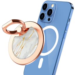 SKALO AHASTYLE DD-01 Magnetisk Ring Mobilgreb Marmor med Ståfunktion - Hvid