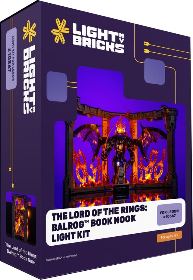 Light My BricksLOTR Balrog Book Nook ljuskit